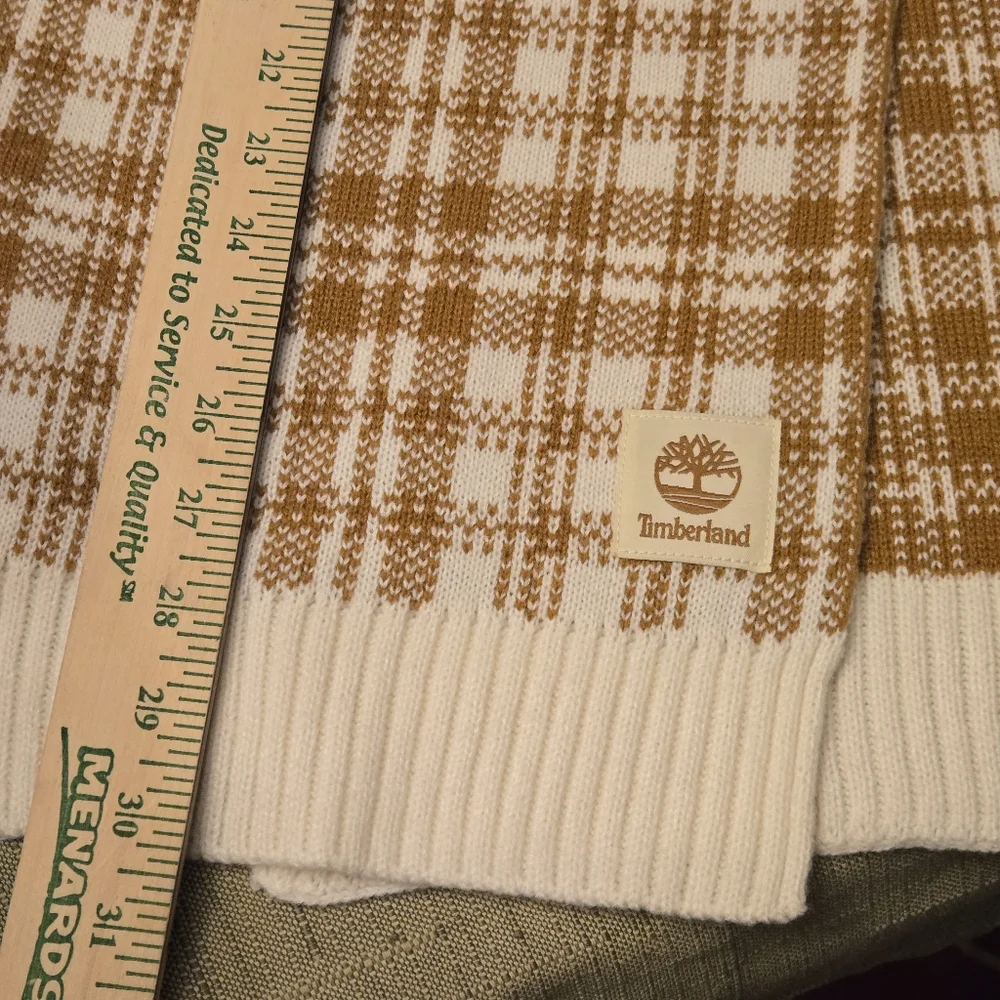 New Timberland Scarf‎ Buffalo Plaid Caramel And Cream Excellent Condition Soft